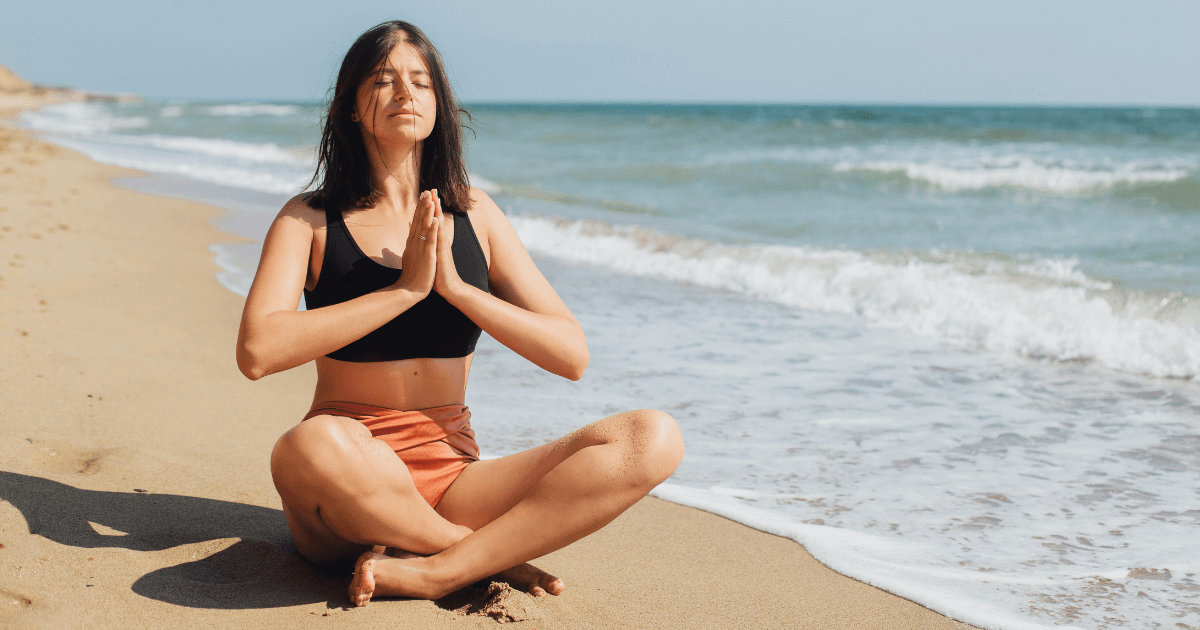 a girl meditating